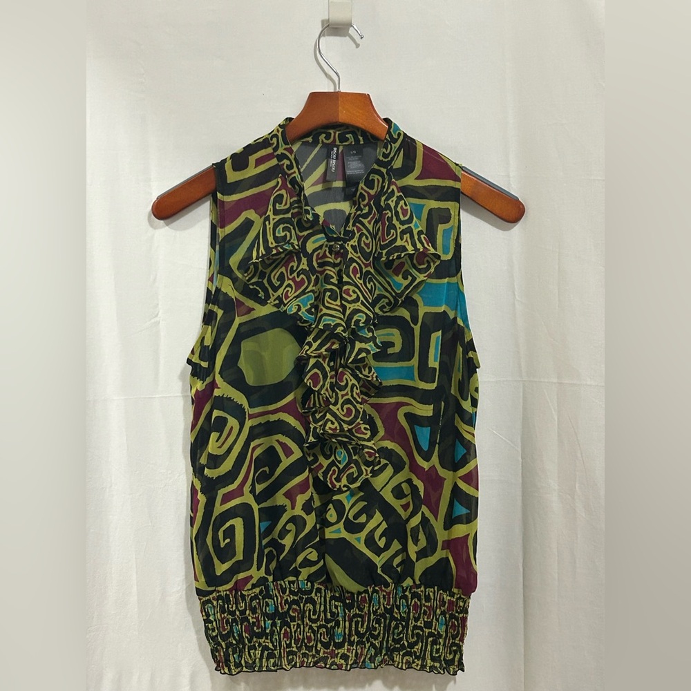 Bisou Bisou - Multicolor Patterned Sheer Top